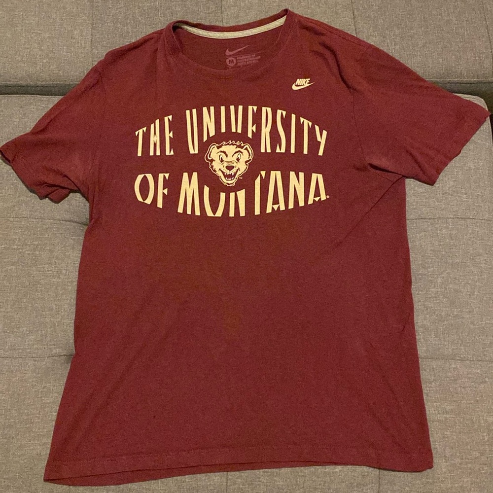 Montana Grizzlies Nike Tee NCAA College Red Short Sleeve T-Shirt Men Size Medium